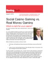 Social Gaming versus Real Money Gambling